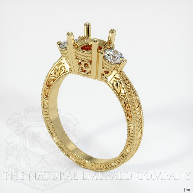 18K Yellow Gold Antique Style Ring Setting