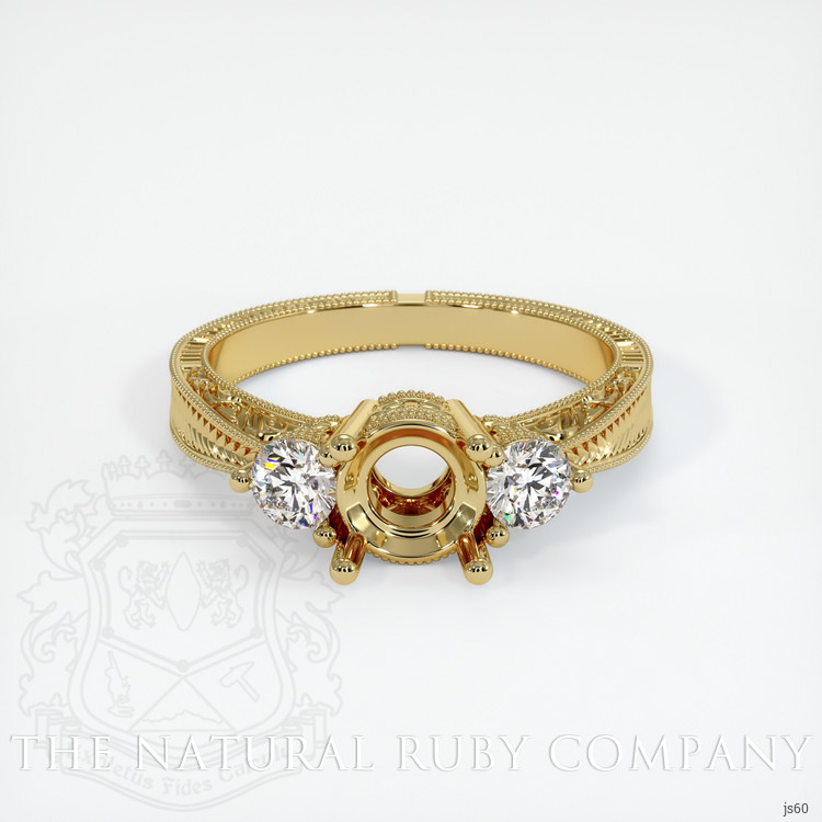 18K Yellow Gold Antique Style Ring Setting