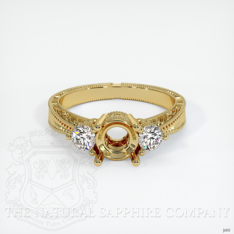 18K Yellow Gold Antique Style Ring Setting