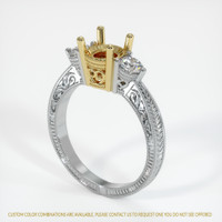 14K Yellow & White Antique Style Ring Setting Video