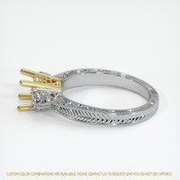 14K Yellow & White Antique Style Ring Setting Image
