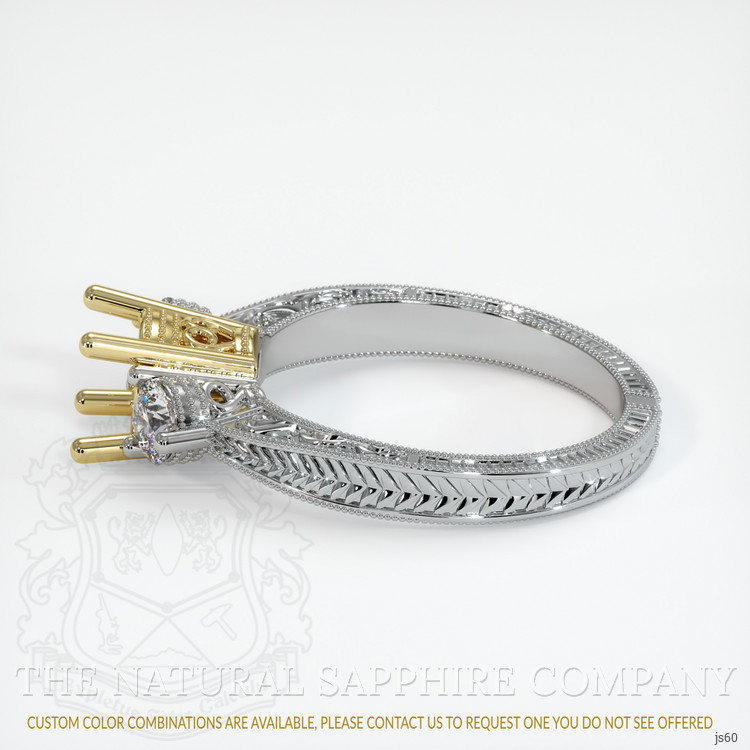 14K Yellow & White Antique Style Ring Setting