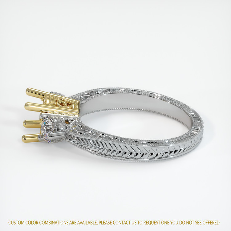 14K Yellow & White Antique Style Ring Setting