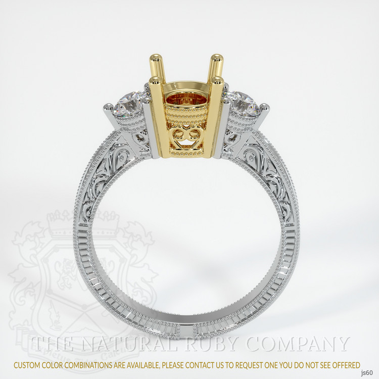 14K Yellow & White Antique Style Ring Setting