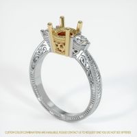 18K Yellow & White Antique Style Ring Setting Video