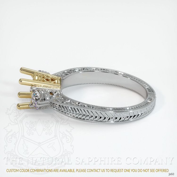 18K Yellow & White Antique Style Ring Setting