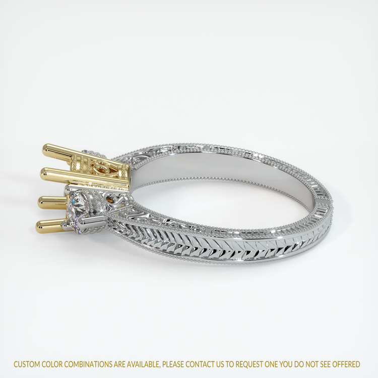 18K Yellow & White Antique Style Ring Setting