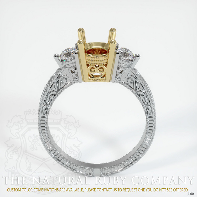 18K Yellow & White Antique Style Ring Setting