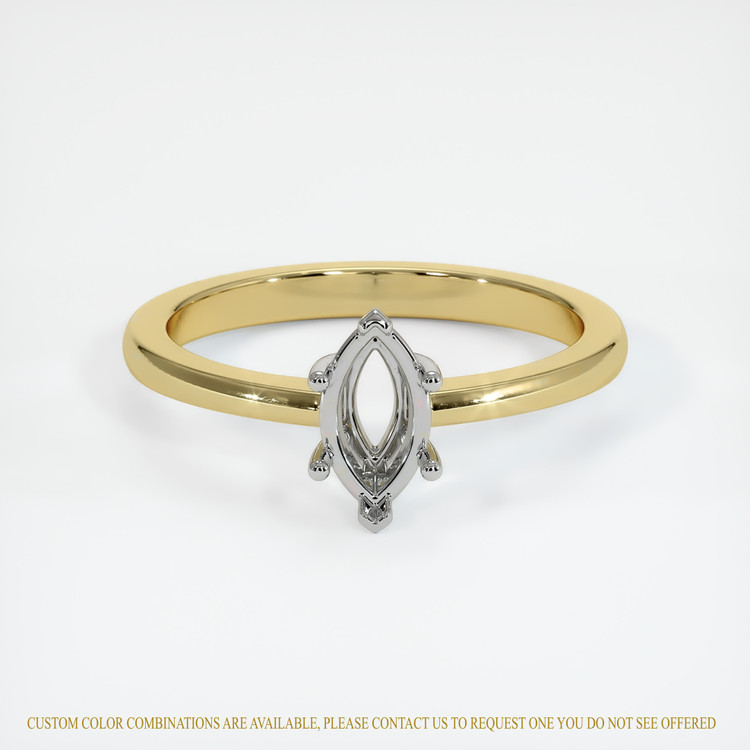 14K White & Yellow Vedic Ring Setting