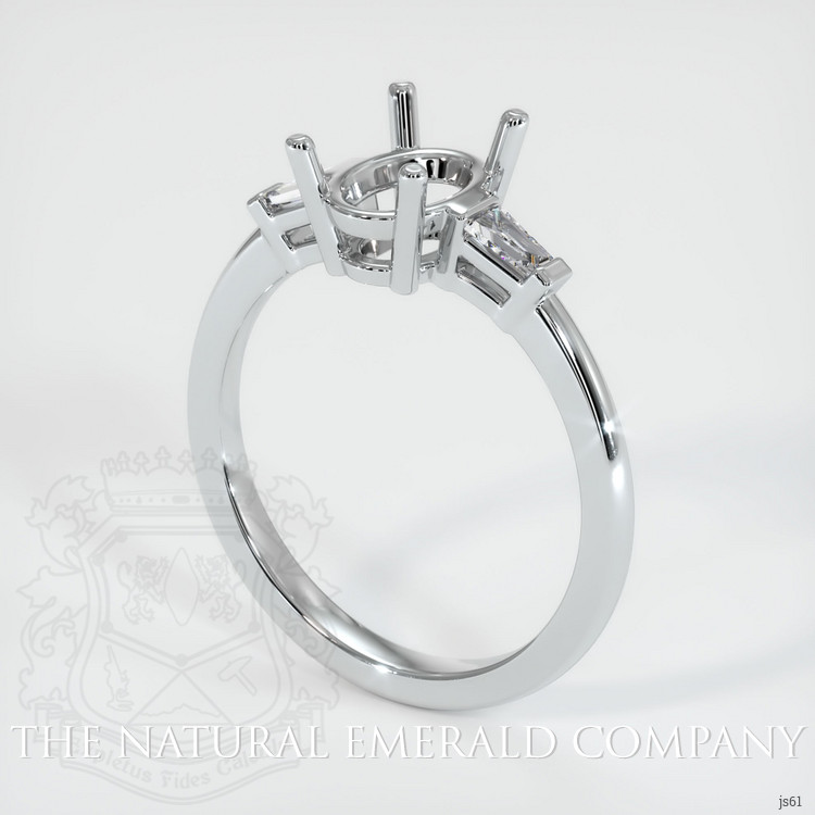 Platinum 950 Three Stone Ring Setting