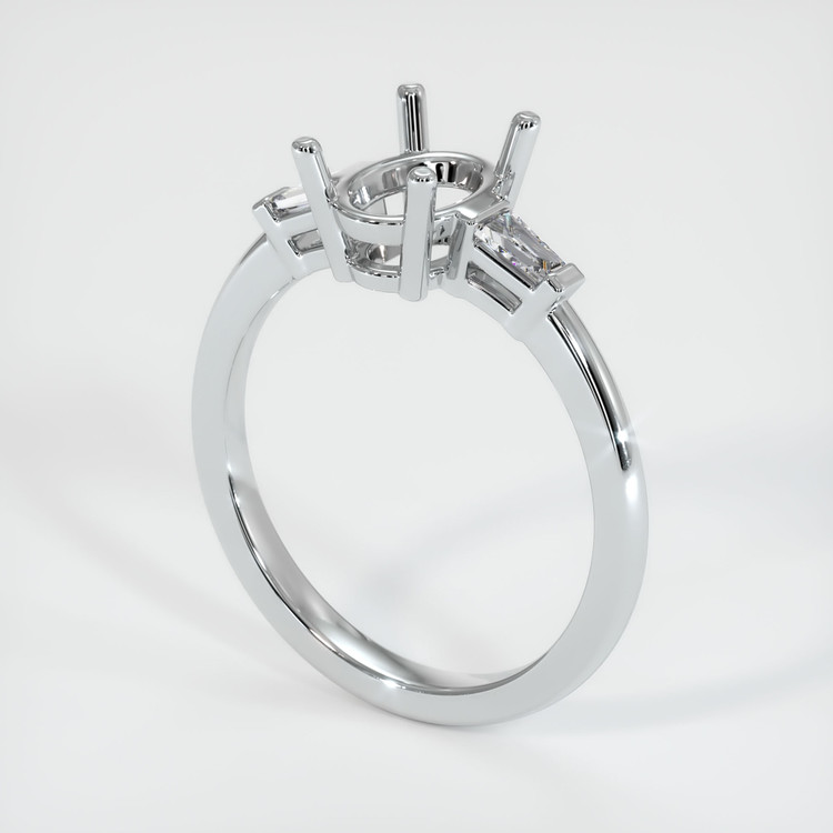 Platinum 950 Three Stone Ring Setting