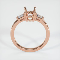 14K Rose Gold Three Stone Ring Setting Image