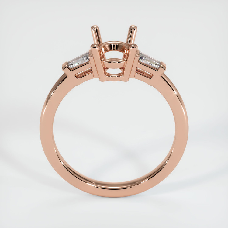14K Rose Gold Three Stone Ring Setting