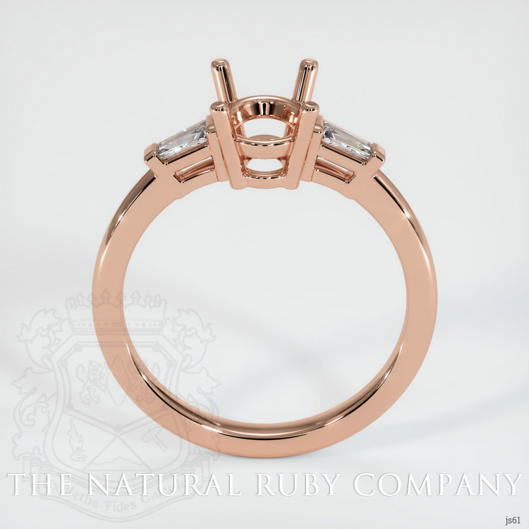 14K Rose Gold Three Stone Ring Setting