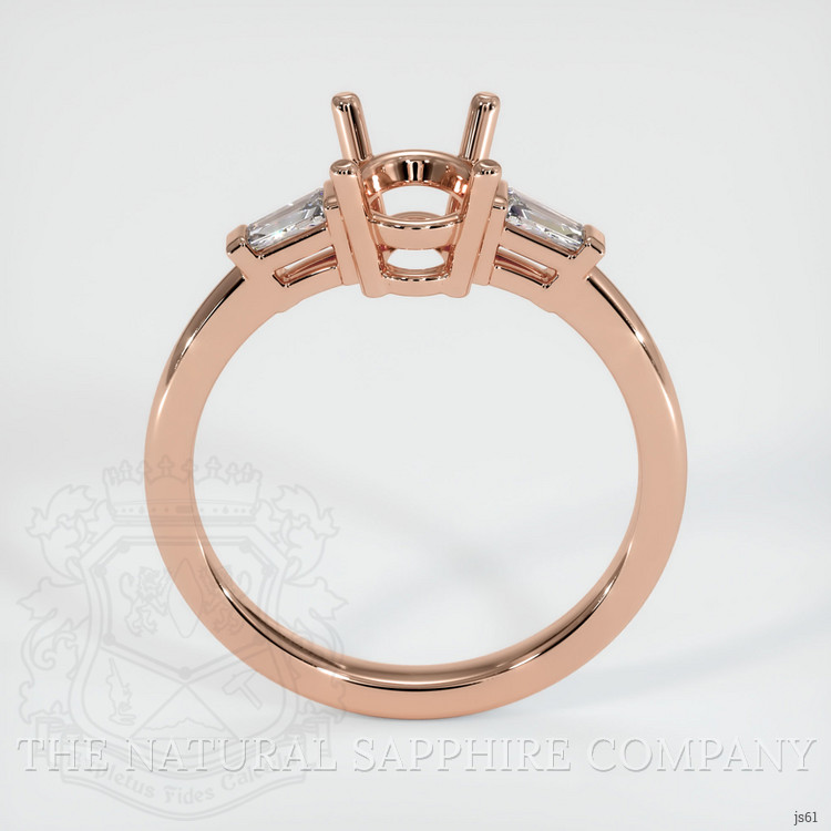 14K Rose Gold Three Stone Ring Setting