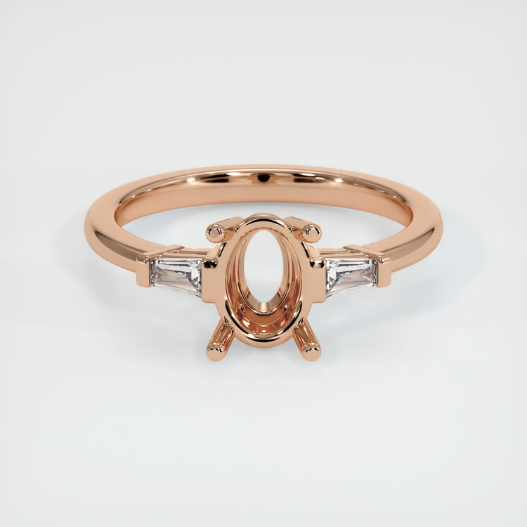 18K Rose Gold Three Stone Ring Setting