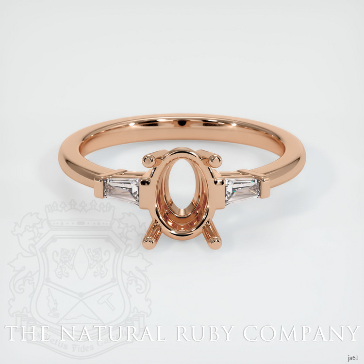 18K Rose Gold Three Stone Ring Setting
