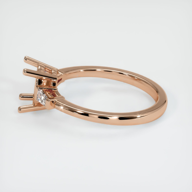 18K Rose Gold Three Stone Ring Setting
