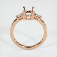 18K Rose Gold Three Stone Ring Setting Image