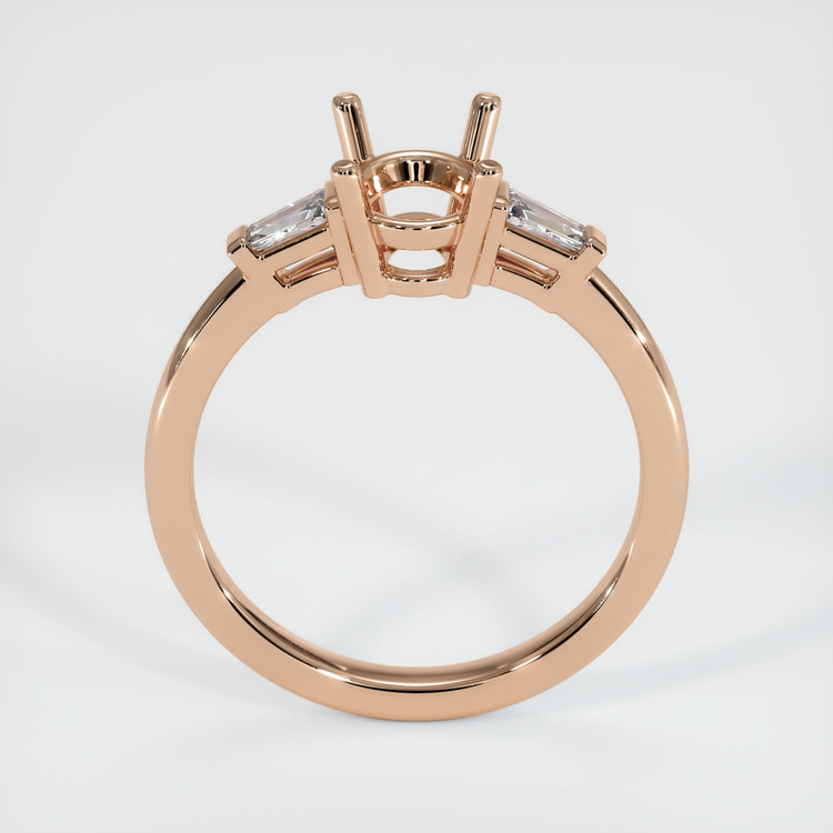 18K Rose Gold Three Stone Ring Setting