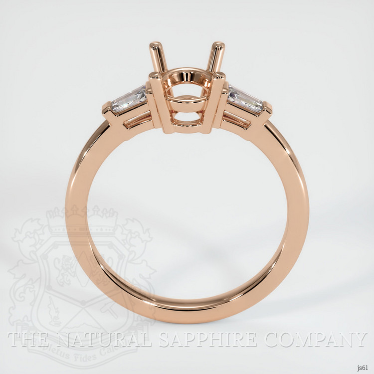 18K Rose Gold Three Stone Ring Setting