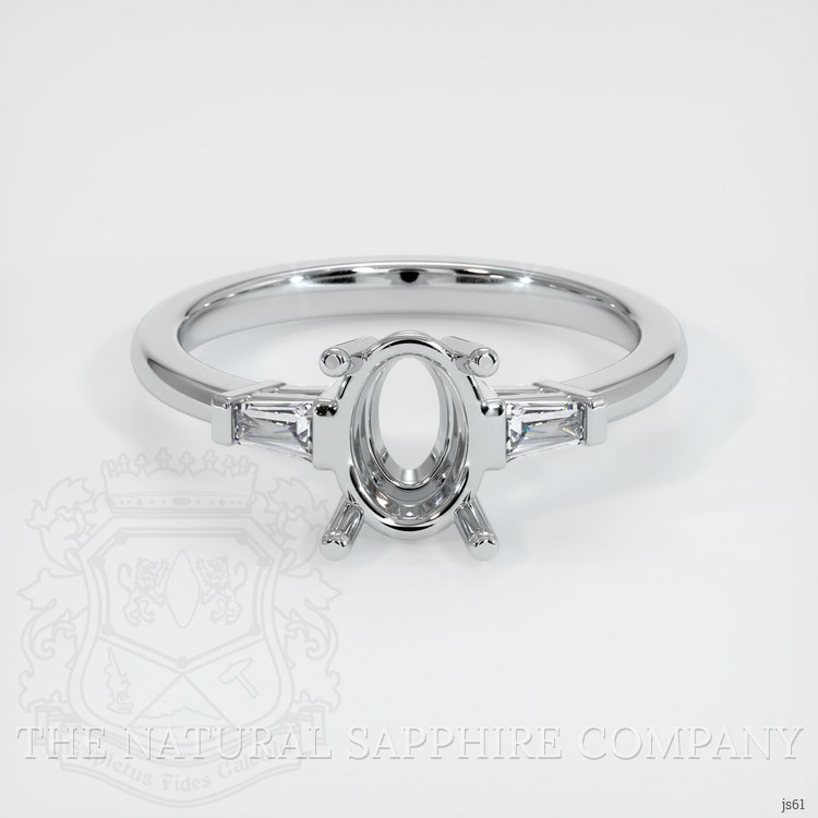 10K White Gold Three Stone Ring Setting