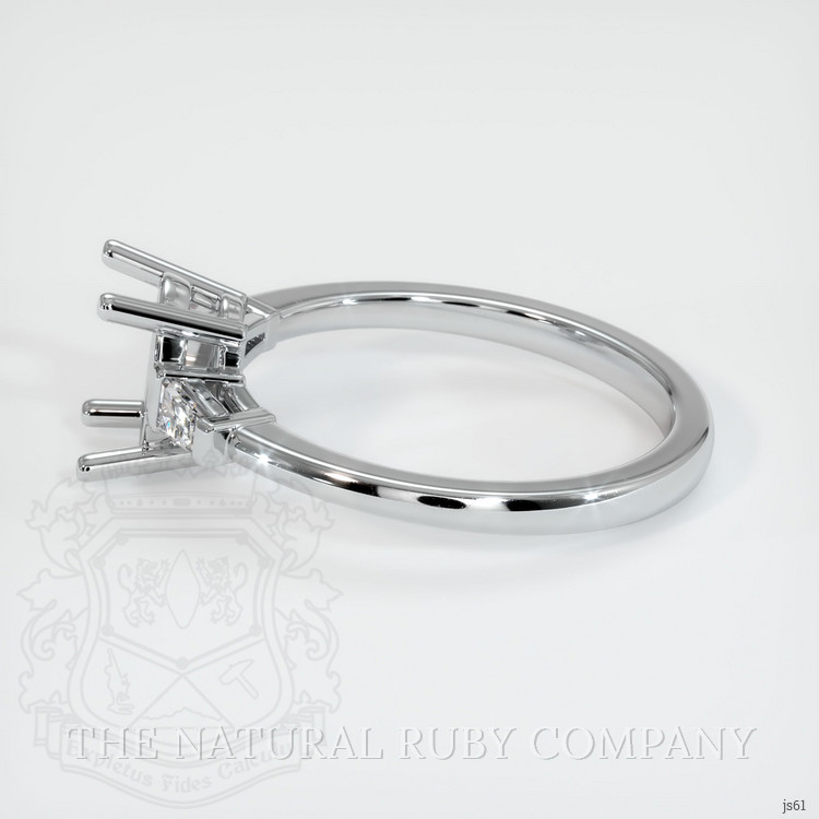 10K White Gold Three Stone Ring Setting