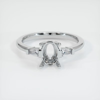 14K White Gold Three Stone Ring Setting Image