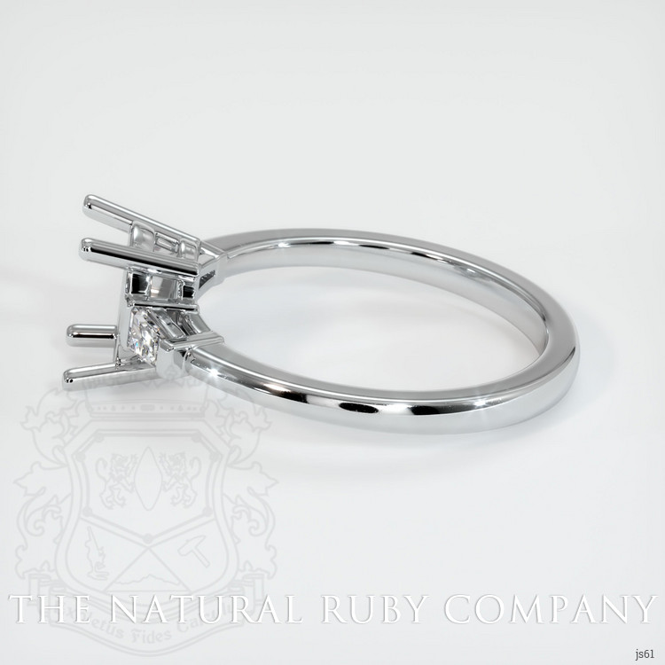 14K White Gold Three Stone Ring Setting