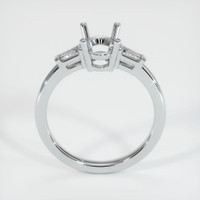 14K White Gold Three Stone Ring Setting Image