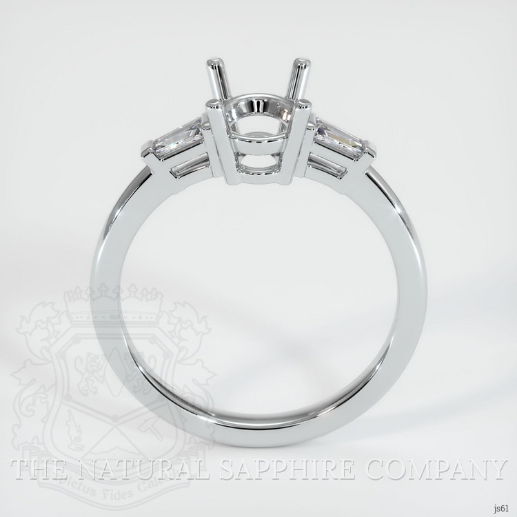 14K White Gold Three Stone Ring Setting