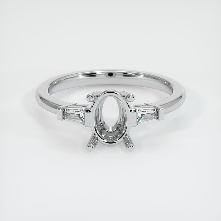 18K White Gold Three Stone Ring Setting