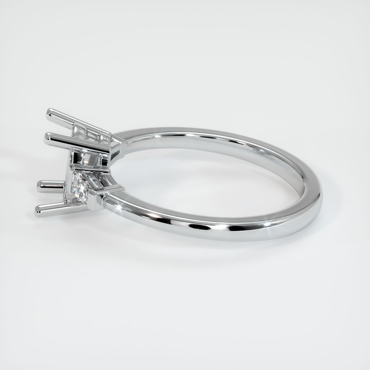 18K White Gold Three Stone Ring Setting