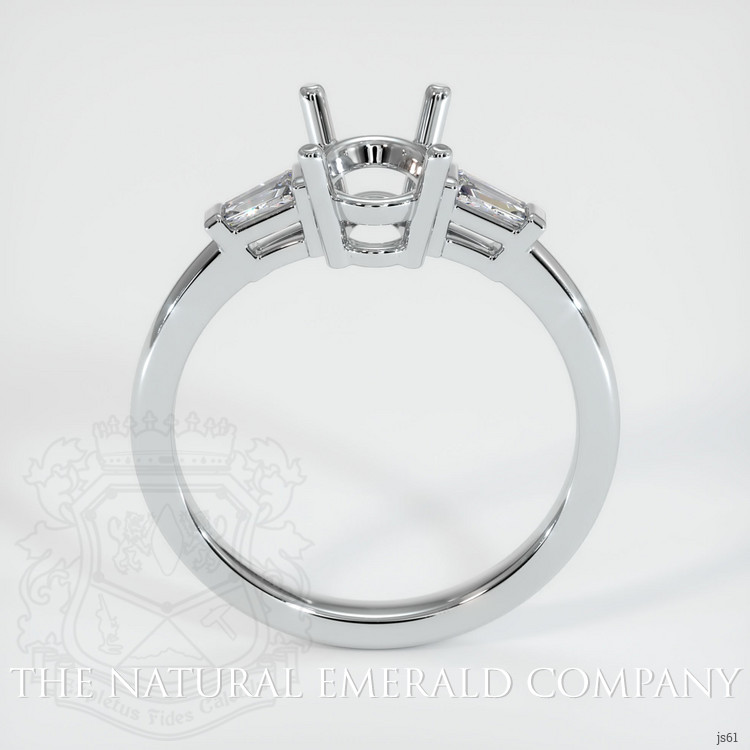 18K White Gold Three Stone Ring Setting