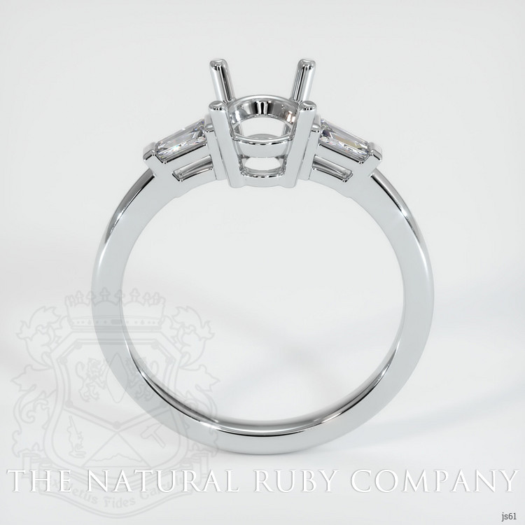 18K White Gold Three Stone Ring Setting