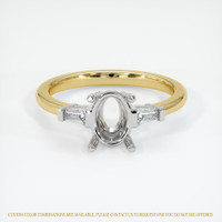 14K White & Yellow Three Stone Ring Setting Image