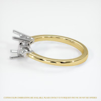 14K White & Yellow Three Stone Ring Setting Image