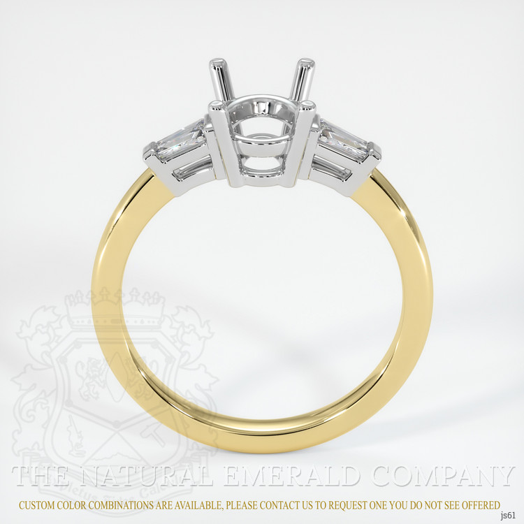 18K White & Yellow Three Stone Ring Setting