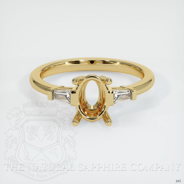 10K Yellow Gold Three Stone Ring Setting