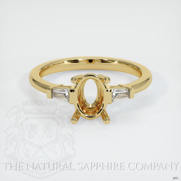 14K Yellow Gold Three Stone Ring Setting