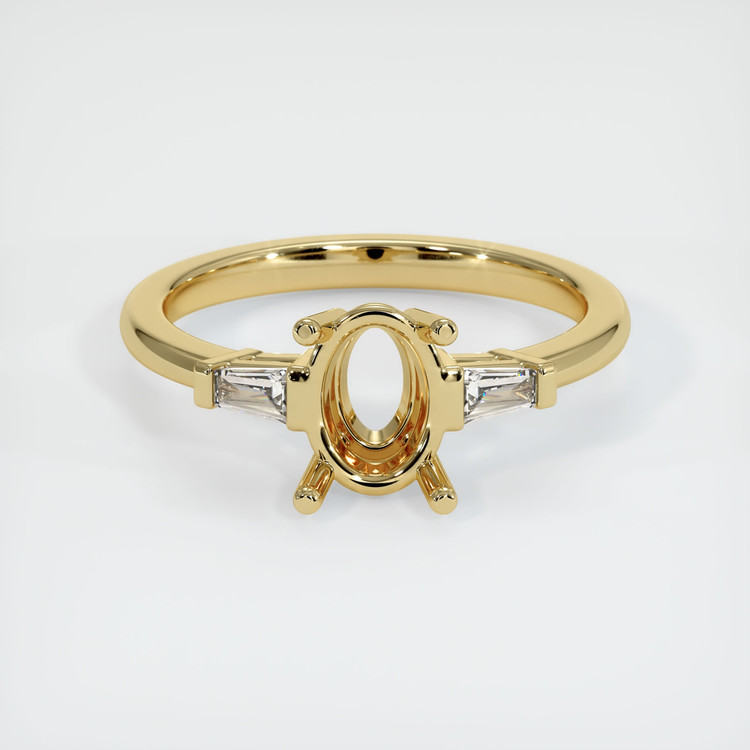 14K Yellow Gold Three Stone Ring Setting