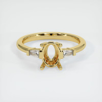 18K Yellow Gold Three Stone Ring Setting Image
