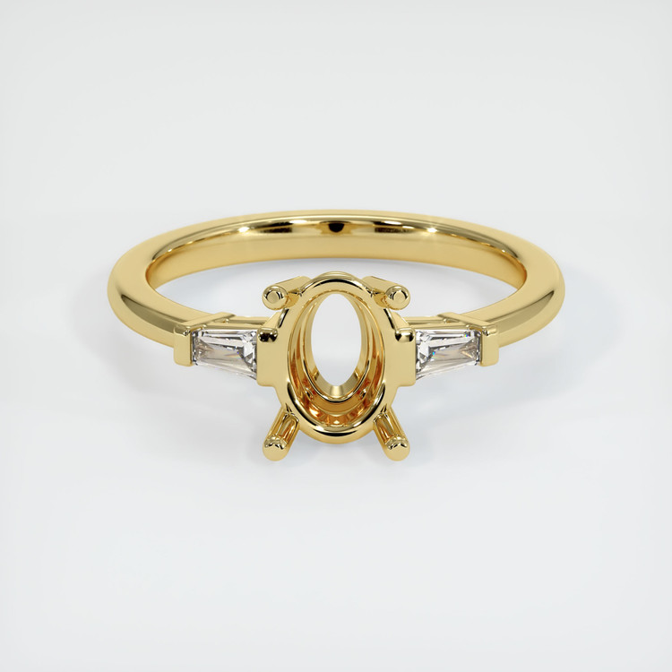 18K Yellow Gold Three Stone Ring Setting