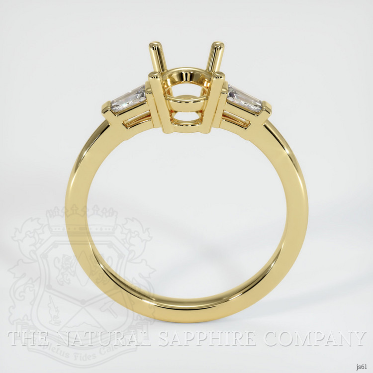 18K Yellow Gold Three Stone Ring Setting