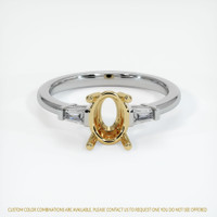 14K Yellow & White Three Stone Ring Setting Image