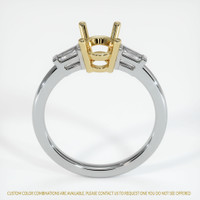 14K Yellow & White Three Stone Ring Setting Image