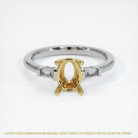 18K Yellow & White Three Stone Ring Setting Image