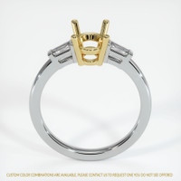 18K Yellow & White Three Stone Ring Setting Image