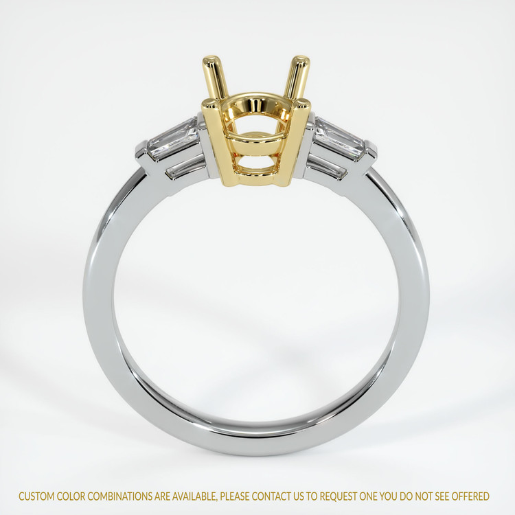 18K Yellow & White Three Stone Ring Setting