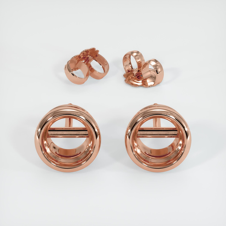 14K Rose Gold Studs Earring Setting